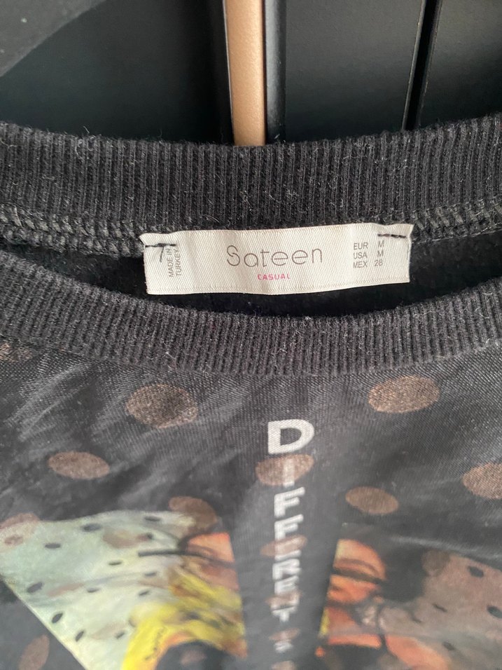 Gri Baskılı Uzun Kollu Sweatshirt - Görsel 4