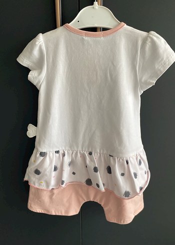 Kısa Kollu Kız Bebek Fırfırlı Takım - Görsel 3