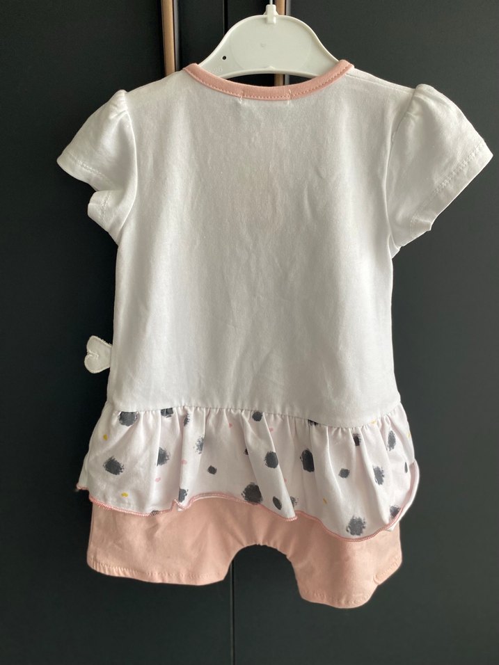 Kısa Kollu Kız Bebek Fırfırlı Takım - Görsel 3