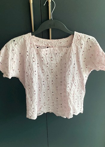 Dantel Detaylı Toz Pembe Bluz - Görsel 3