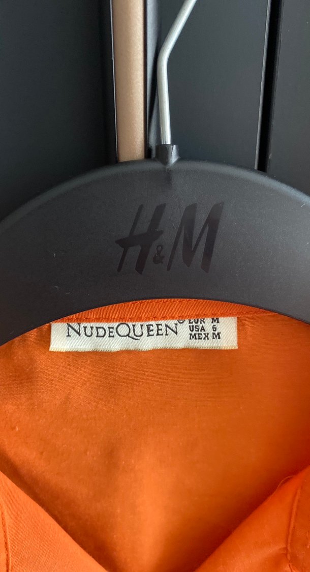 Düğmeli Kısa Turuncu  Gömlek - Görsel 2