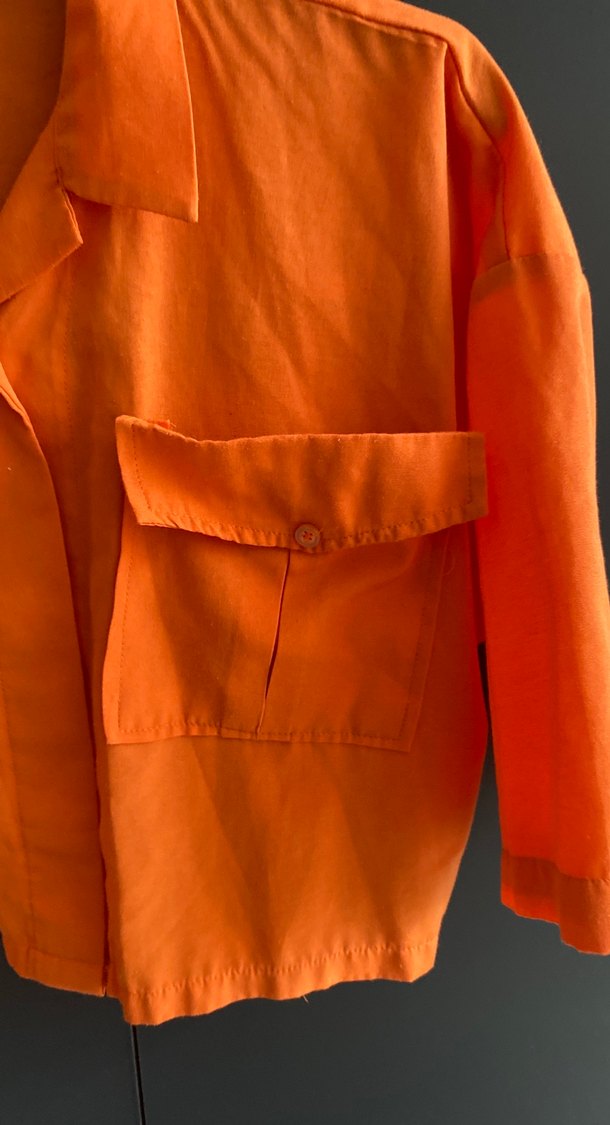 Düğmeli Kısa Turuncu  Gömlek - Görsel 3