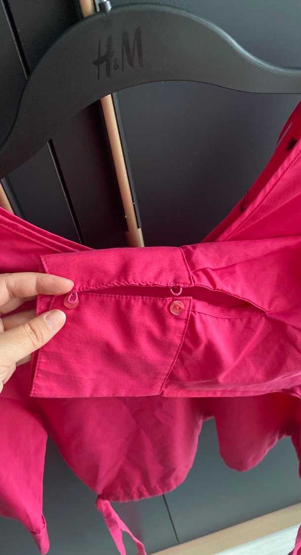 Pembe büzgülü bluz - Görsel 2