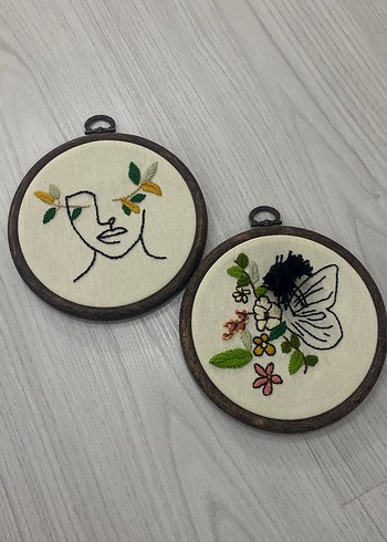 Bohem Nakışlı Ahşap Çerçeveli Duvar Süsü 2li