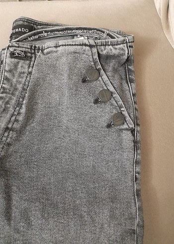 Gri Kadın Uzun Kot Pantolon - Görsel 2