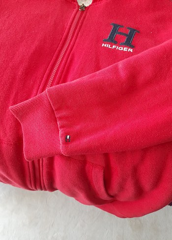 Kırmızı Fermuarlı Peluş Sweatshirt - Görsel 5