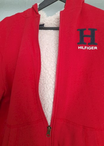 Kırmızı Fermuarlı Peluş Sweatshirt - Görsel 2