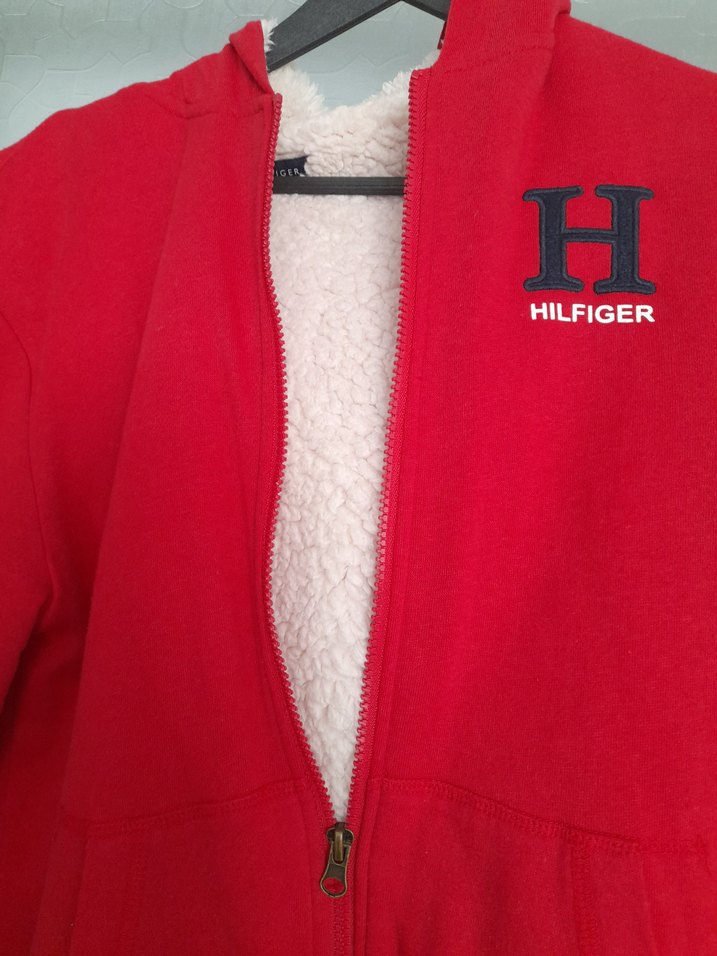 Kırmızı Fermuarlı Peluş Sweatshirt - Görsel 2