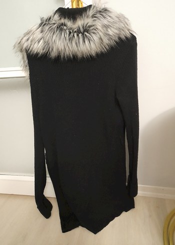 Gri Kürklü Uzun Kollu Kadın Hırka - Görsel 6