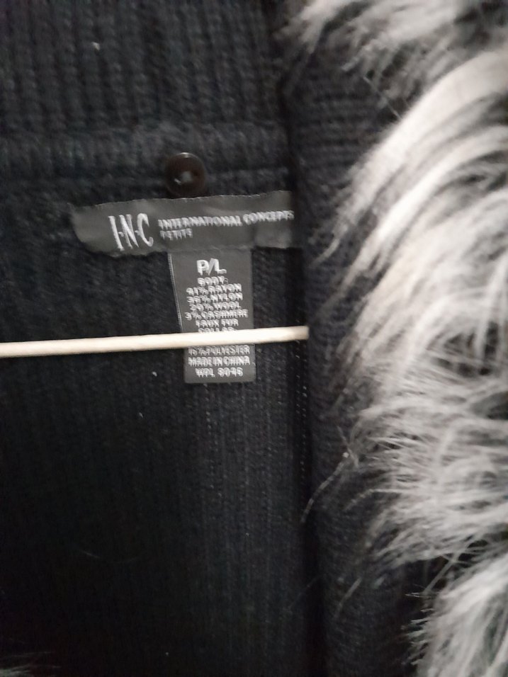 Gri Kürklü Uzun Kollu Kadın Hırka - Görsel 3