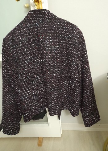 Mor Düğmesine  Midi Kadın Ceket - Görsel 4