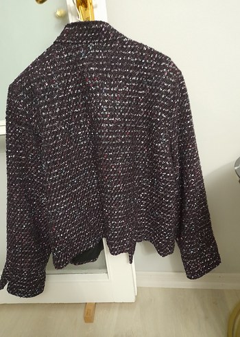 Mor Düğmesine  Midi Kadın Ceket - Görsel 3