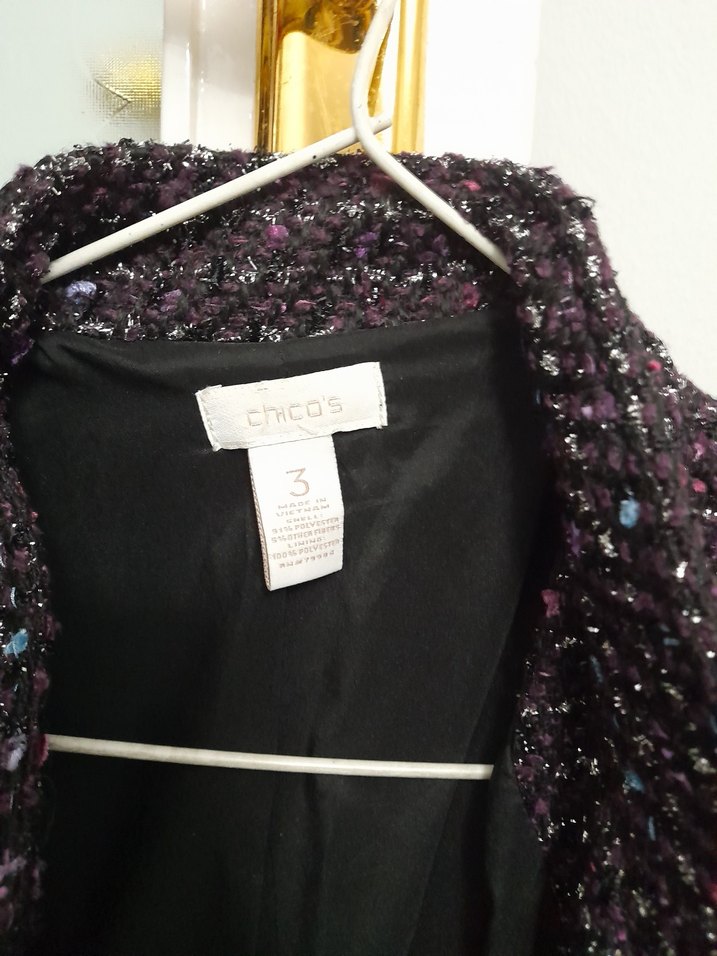 Mor Düğmesine  Midi Kadın Ceket - Görsel 2