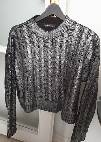 Gri Örgü Kadın Kazak - Görsel 2