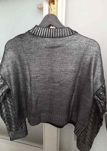 Gri Örgü Kadın Kazak - Görsel 4