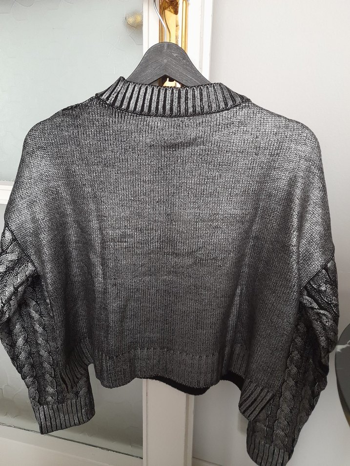 Gri Örgü Kadın Kazak - Görsel 4