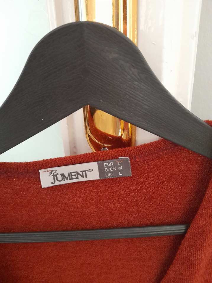 tarçın rengi vYakalı Örgü Kadın Kazak - Görsel 4