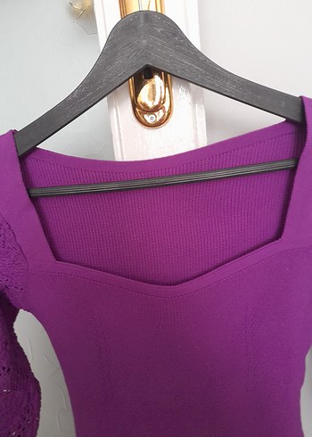 Mor Triko Kadın Kazak Uzun Kollu - Görsel 4