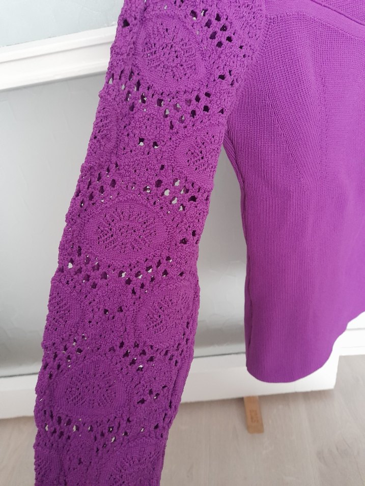 Mor Triko Kadın Kazak Uzun Kollu - Görsel 3