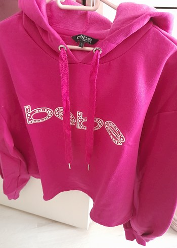 Pembe Zincir Detaylı Rahat Sweatshirt