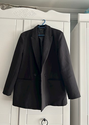 Düğmeli Siyah Kadın Blazer Ceket