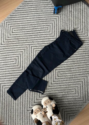 40 Beden Siyah Midi Boy Kadın Denim Pantolon