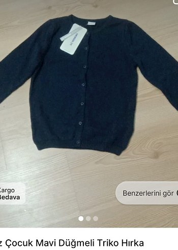 Kız Çocuk Lacivert Düğmeli Triko Hırka