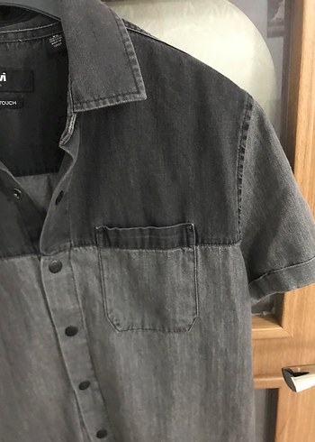 Mavi Jeans Gri Kısa Kollu Denim Erkek Gömlek