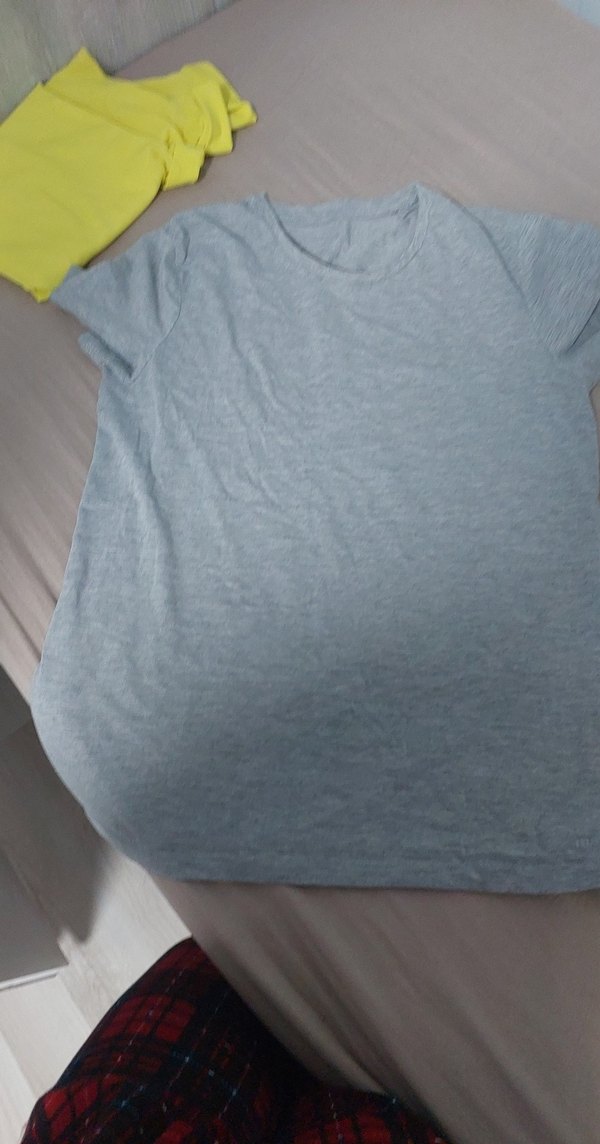 Gri Keten Kadın Tişört - Görsel 4