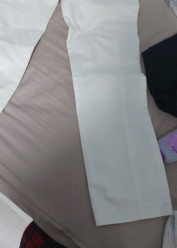Beyaz Kadın Kumaş Pantolon ipekyol - Görsel 3