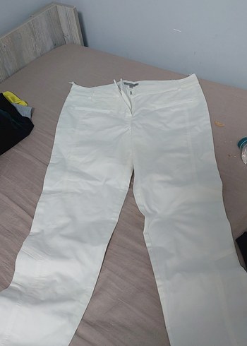 Beyaz Kadın Kumaş Pantolon ipekyol - Görsel 4