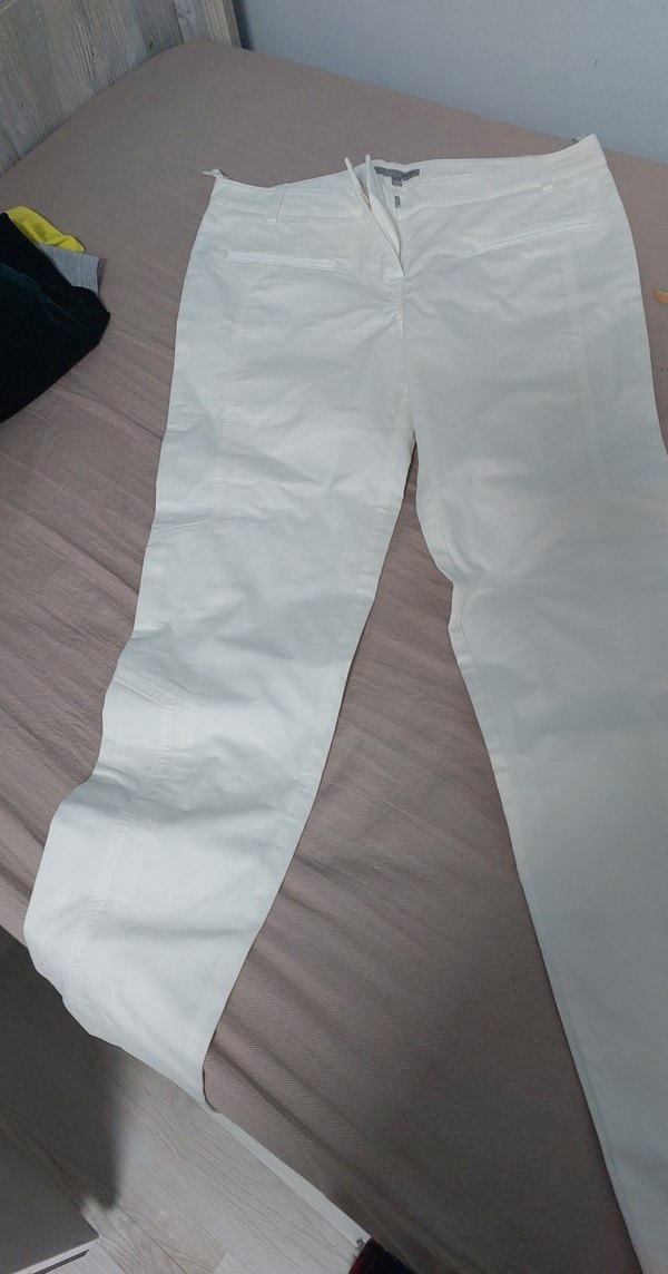 Beyaz Kadın Kumaş Pantolon ipekyol - Görsel 2