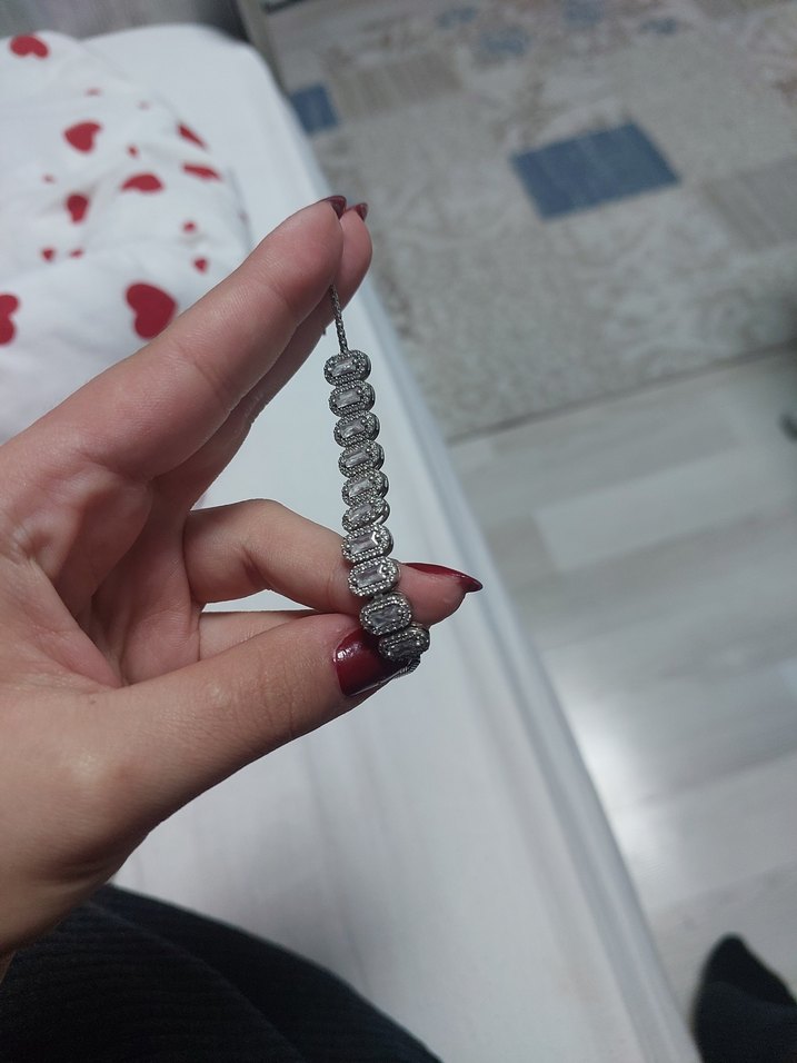 Gri Zincir Detaylı Kadın Bileklik - Görsel 5