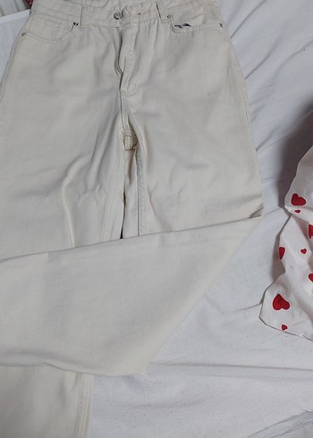 Bej Kadın Midi Boy Pamuklu Jean - Görsel 2