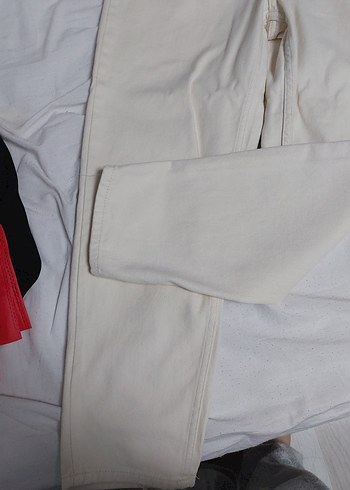 Bej Kadın Midi Boy Pamuklu Jean - Görsel 3