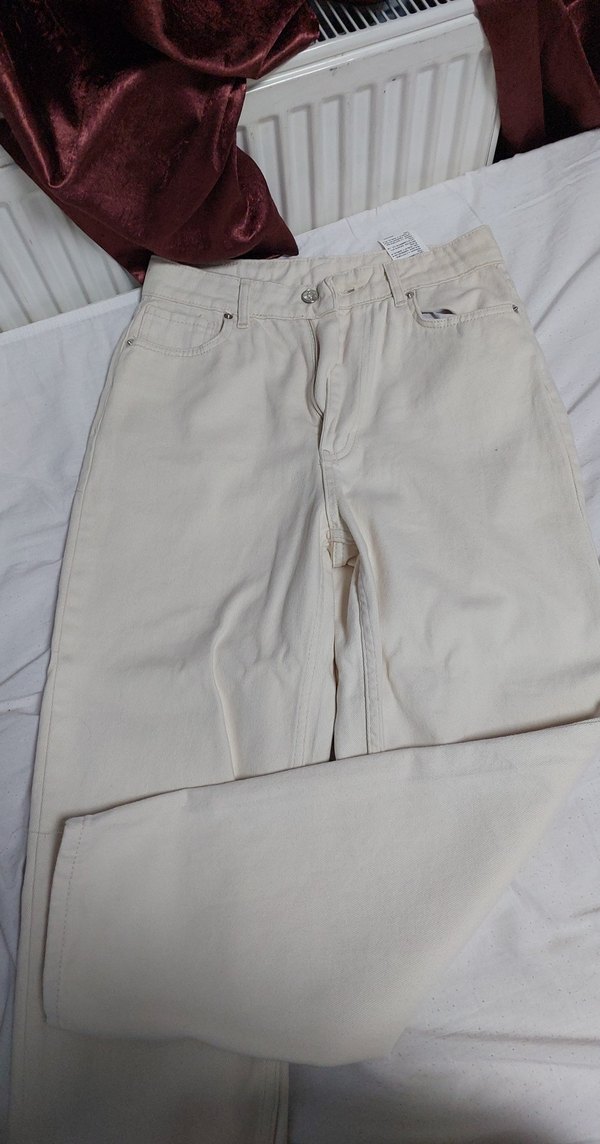 Bej Kadın Midi Boy Pamuklu Jean - Görsel 5