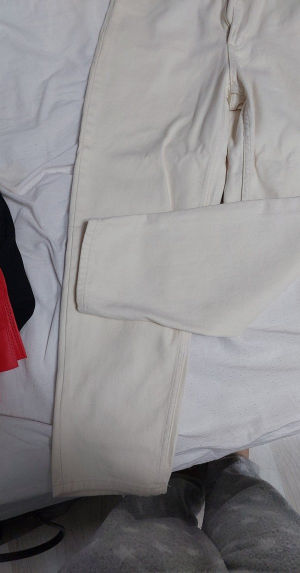 Bej Kadın Midi Boy Pamuklu Jean - Görsel 3