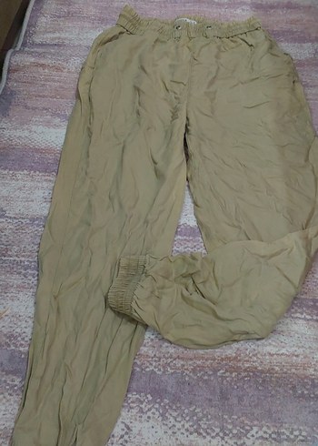 Bej Kadın Keten Rahat Kesim Pantolon - Görsel 4