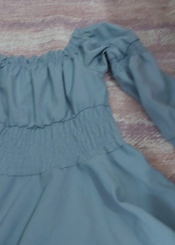 Mavi Bohem Uzun Kollu Midi Elbise - Görsel 6