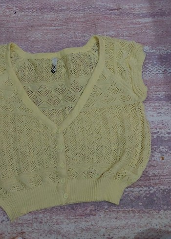 stradivarius tereyağı sarisi yelek - Görsel 3