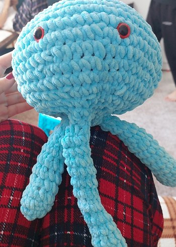 Beden Renkli Mavi Peluş Oyuncak Ahtapot