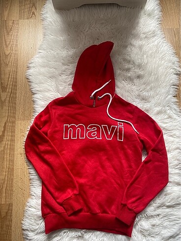 Mavi kapüşonlu sweat