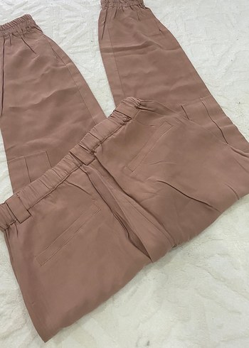 Koyu pudra renk kargo tip Kadın Pantolon - Görsel 2