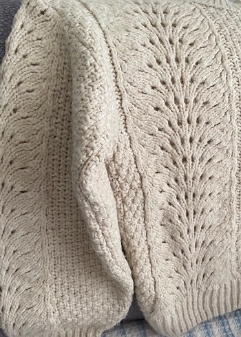 Bej Kadın Triko Kazak, Yuvarlak Yaka, Rahat Kesim - Görsel 4