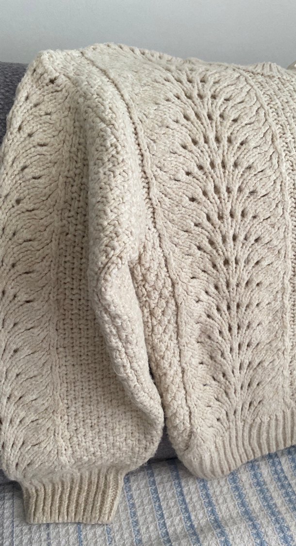 Bej Kadın Triko Kazak, Yuvarlak Yaka, Rahat Kesim - Görsel 4