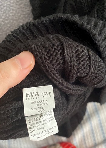 Siyah Balıkçı Yaka Örgü Kadın Kazak - Görsel 2