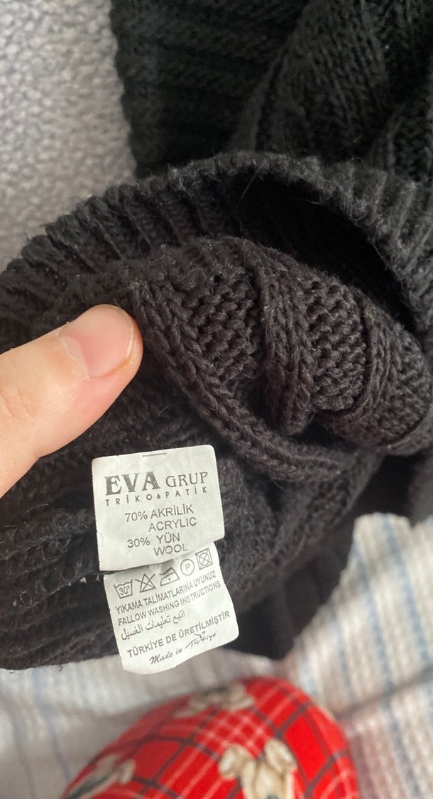 Siyah Balıkçı Yaka Örgü Kadın Kazak - Görsel 2