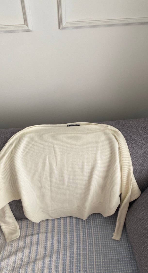 Kadın Beyaz Triko Boğazlı Kazak - Görsel 4