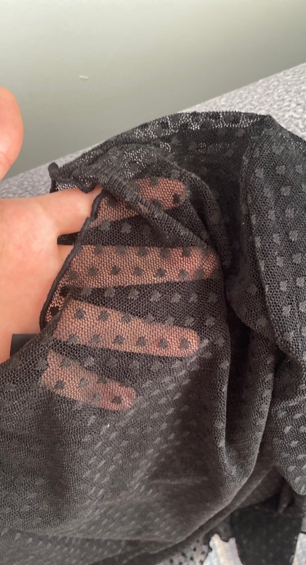 Siyah Drapeli Uzun Kollu Kadın Bluz - Görsel 3