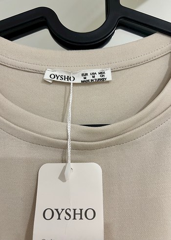 m Beden Oysho Bej Kısa Kollu Uzun Elbise